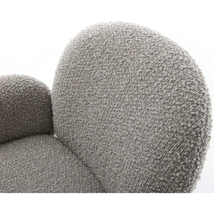 Freischwinger Nube-Flex mit Armlehnen Bouclé Silbergrau Freischwinger flach Graphit Taschenfederkern – Bild 4