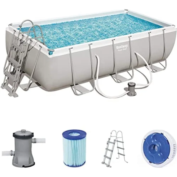 Bestway Frame Pool mit Filterpumpe Leiter Swimmingpool Set 404 x 201 x 100 cm