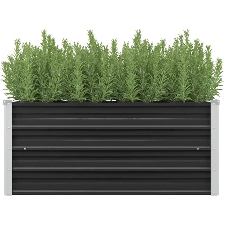 DELUKE® Hochbeet für Garten OSKAR Anthrazit 100x40x45cm Verzinkter Stahl Hochbeet Metall Gartenbeet Kräuterbeet Blumenbeet Beet hoch Frühbeet für Garten Gemüsebeet – Bild 2