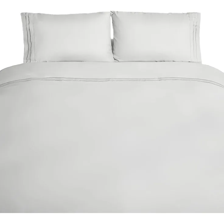Bettwäsche 200 x 220 cm mit 2 Kissenbezüge 50 x 70 cm - 4-teilig für 2 Personen Grau
