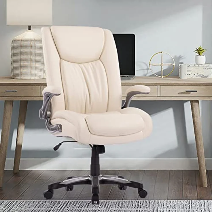 COLAMY Chefsessel Bürostuhl 181kg, Großer Bürostuhl Ergonomisch Leder, Ergonomischer Bürostuhl, Breiter Sitz, Klappbare Armlehnen, Höhenverstellbar Office Chair für das Homeoffice, Ivron – Bild 2