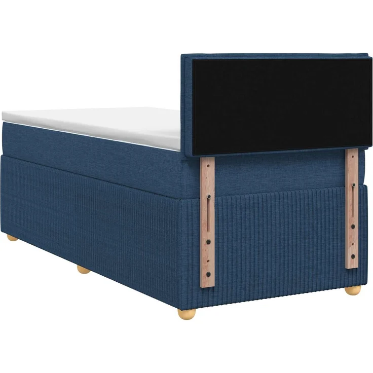 vidaXL Boxspringbett mit Matratze mit Kopfteil Blau 100 x 200 cm Stoff 3451397 – Bild 8