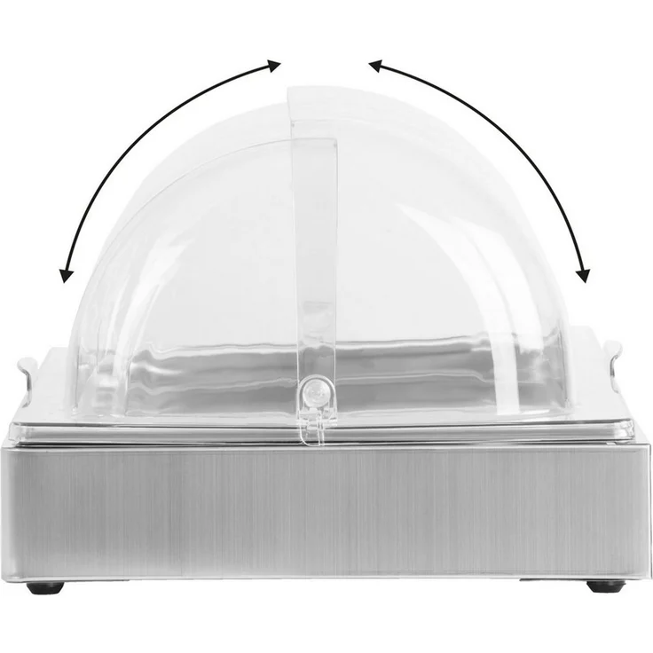 Mahlzeit Buffet-Vitrine Kühl Servierplatte, 54 x 34 x 24,5 cm, GN 1/1 Kühlplatte, Kühlschalen, Edelstahl, Leicht zu reinigen – Bild 3