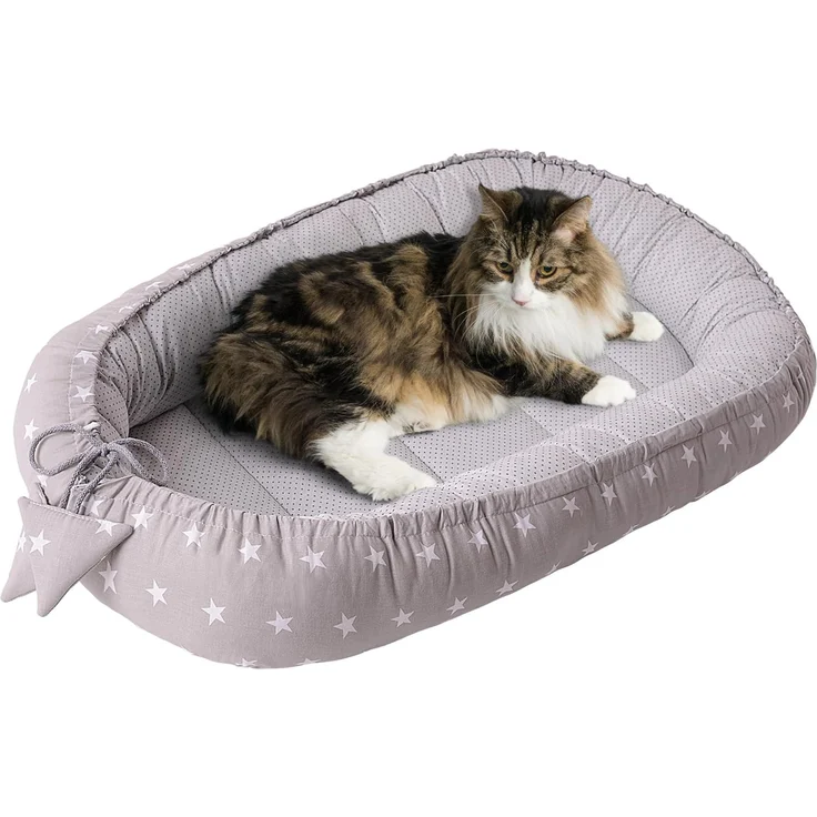Medi Partners Katzenbett Hundebett 75 x 60 x 10 cm Katzenschlafplatz Kleine Mittelgroße Hunde Kissen Kuschelbett Katzen Nest