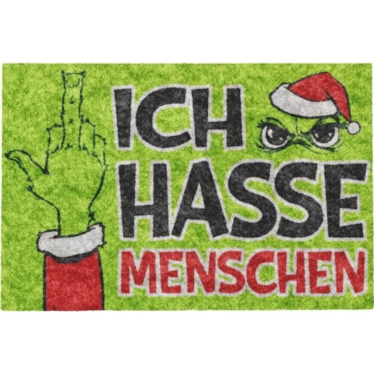 Annastore Fußmatte Fußmatte mit Anti-Weihnachts-Design - Ich hasse Menschen, Festtags-Muffel – Bild 2