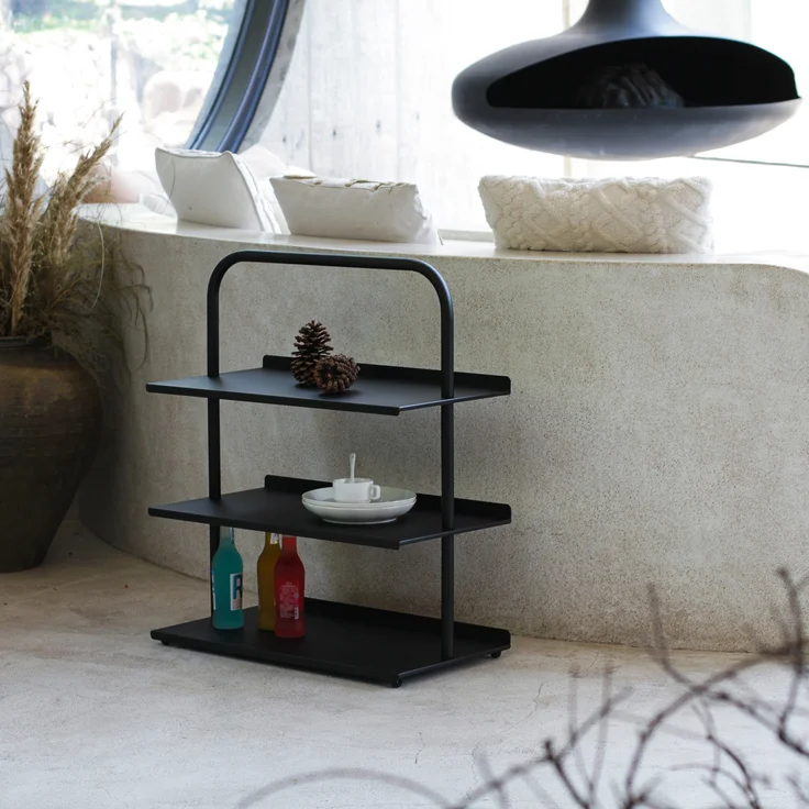 Schuhregal Poytya Stahl 73x60x32 cm Schwarz [en. casa] – Bild 4