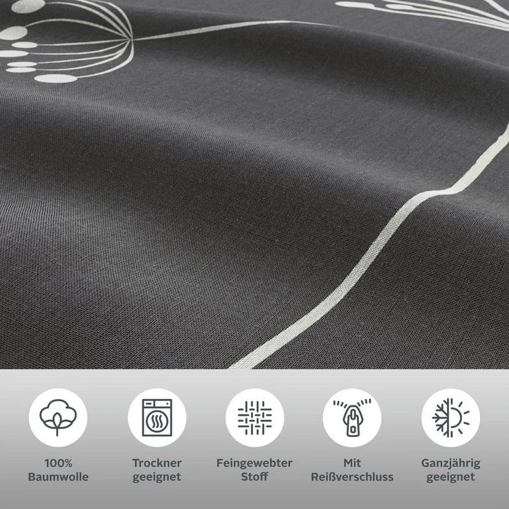 OTTO home Bettwäsche Soucy, Renforcé, 2 teilig, ab Gr. 135x200, 100% Baumwolle, Renforcé & PREMIUM Satin (TC300) – Bild 2