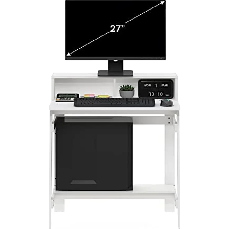 Furinno Simplistic A-Frame-Computertisch, Weiß – Bild 5