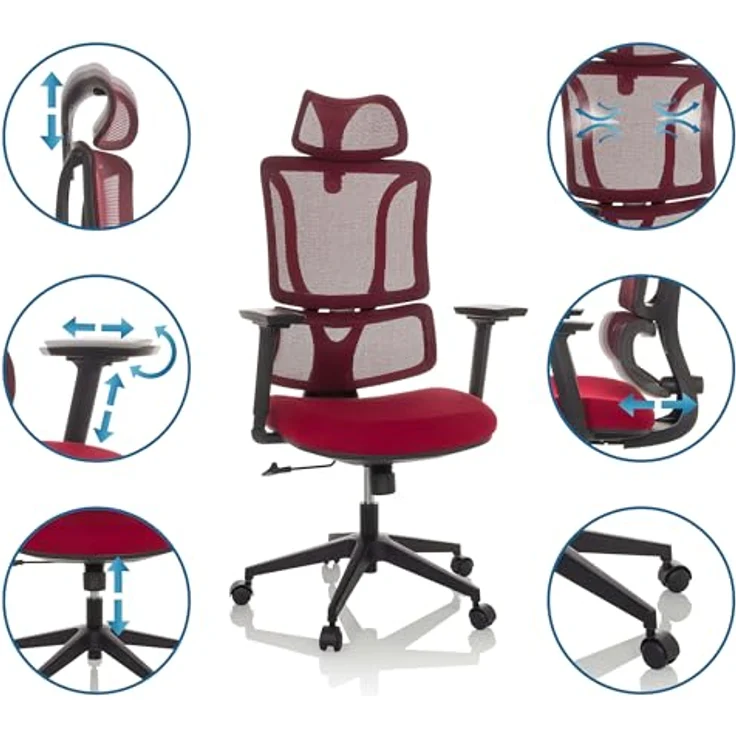 MyBuero Drehstuhl Home Office Bürostuhl ERGOMY Stoff (1 St), Schreibtischstuhl Drehstuhl ergonomisch – Bild 6