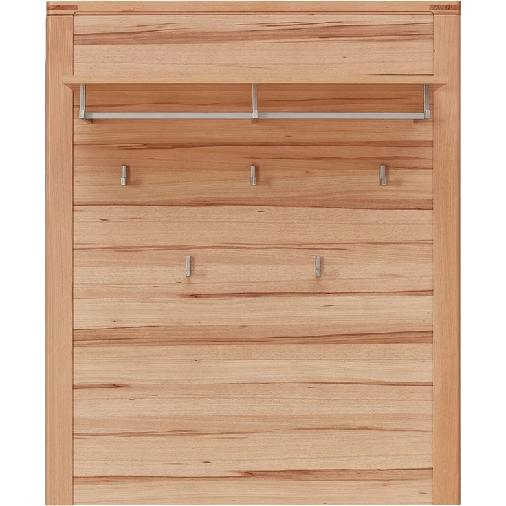 Linea Natura 'NATURE ONE' Wandgarderobe, Teilmassiv kernbuche, 90 x 110 x 29 cm, mit Hutablage und 5 Haken – Bild 2