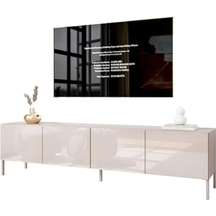 Lookway TV-Schrank COLGANTE 200 Kaschmir Hochglanz auf Füßen (2x TV-Schrank) Breite: 200 cm – Bild 2