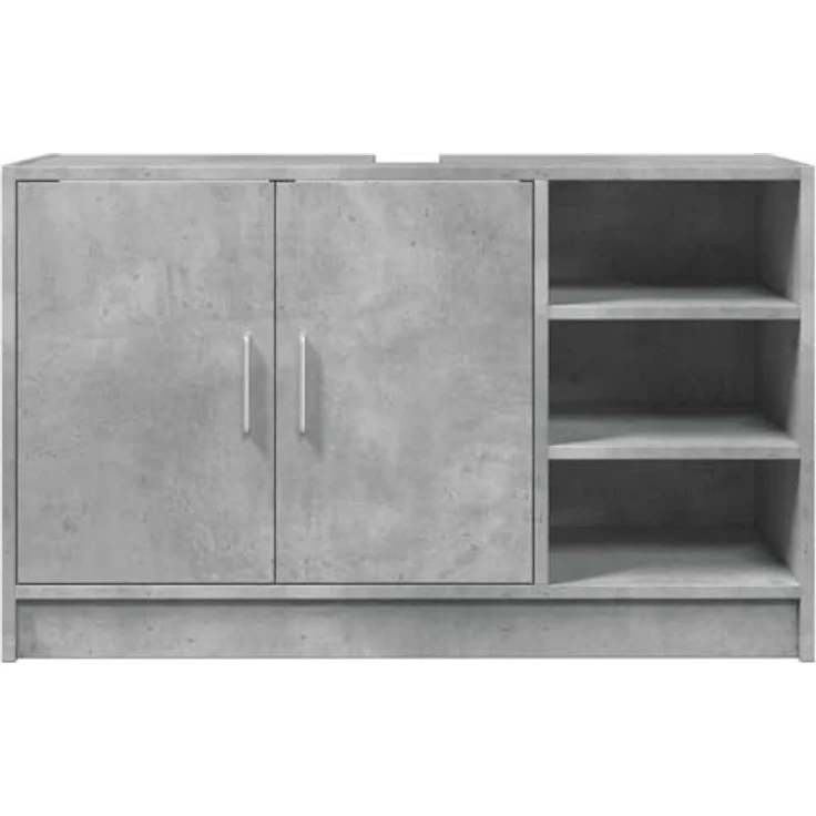 vidaXL Waschbeckenunterschrank Betongrau 90x29x55 cm Holzwerkstoff 848125 – Bild 7