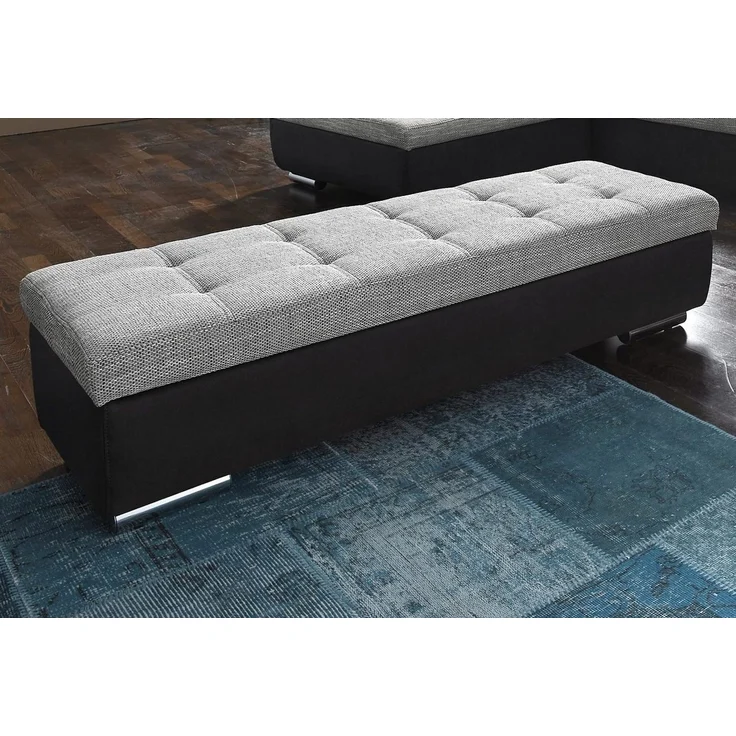DOMO collection Hocker Treviso XXL: B/T/H: 161/60/41 cm, mit Stauraum, auch in Cord, passend zur Serie, moderne Steppung – Bild 1