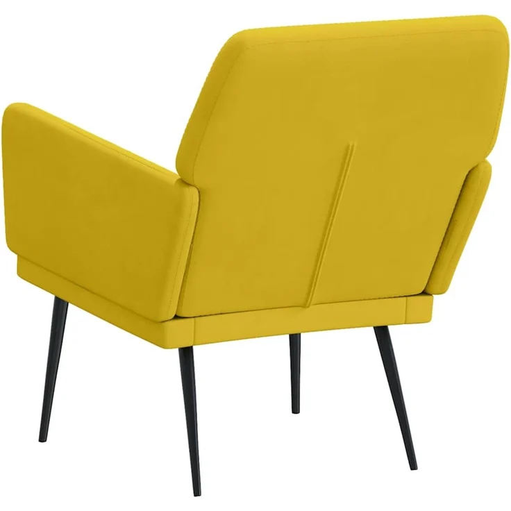 Sessel wohnzimmer, Relaxsessel Gelb 62x79x79 cm Samt – Bild 5