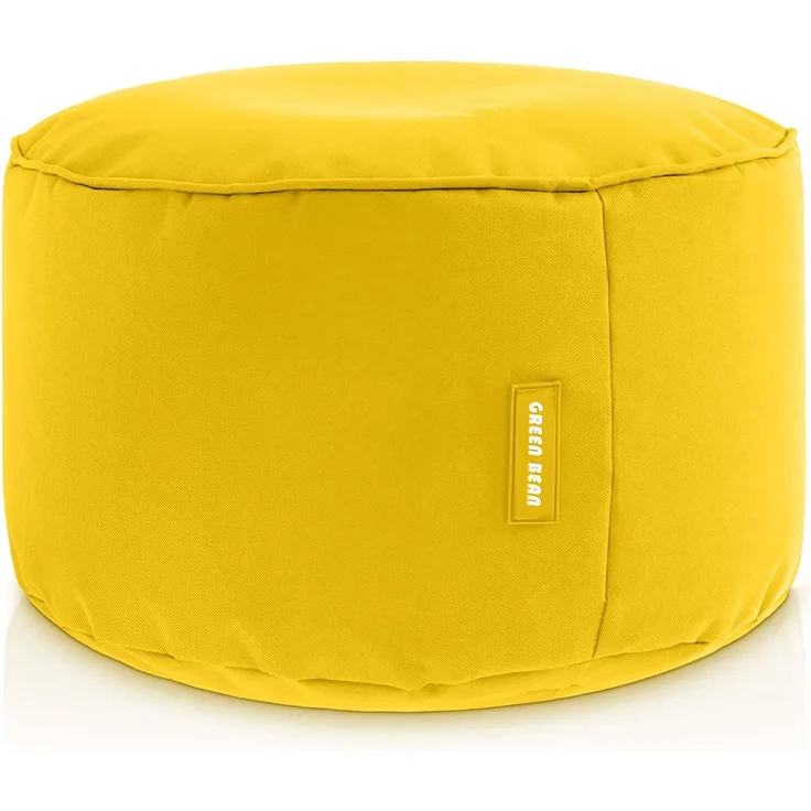 Green Bean© Sitzsack-Hocker 25x45 cm mit EPS-Perlen Füllung - Fußhocker Fußkissen Sitz-Pouf für Sitzsäcke - Bodenkissen für Kinder und Erwachsene - Fußablage Sitzkissen Sitzhocker Gelb