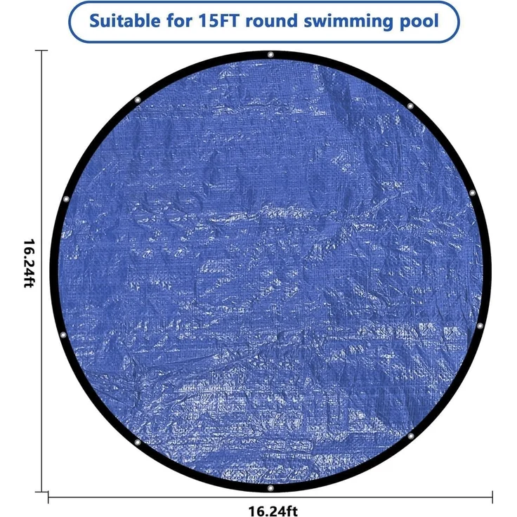 457CM Rund Pool Abdeckplane Schwimmbad Poolabdeckung Blau – Bild 2