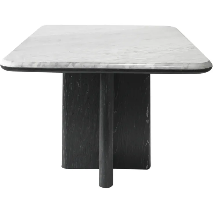 Vente-unique - ZANESKA Couchtisch Marmor SchwarzWeiß - B 60 cm x H 40 cm x L 100 cm – Bild 5