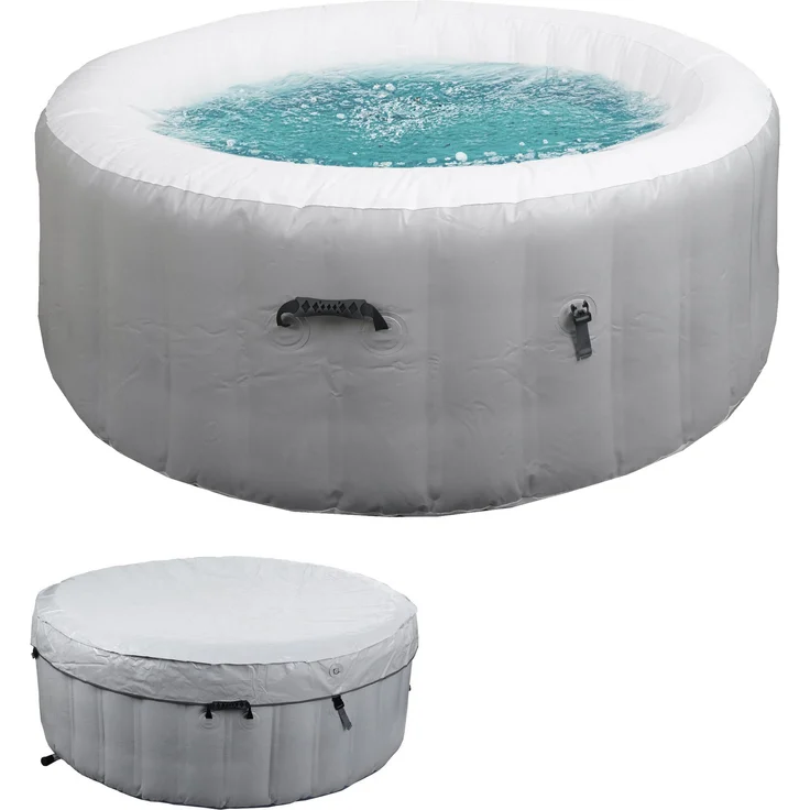 Mendler Whirlpool MCW-N97, aufblasbarer Ersatz-Pool für 4 Personen, grau-weiß, Ø180cm, In-/Outdoor, PVC laminiert