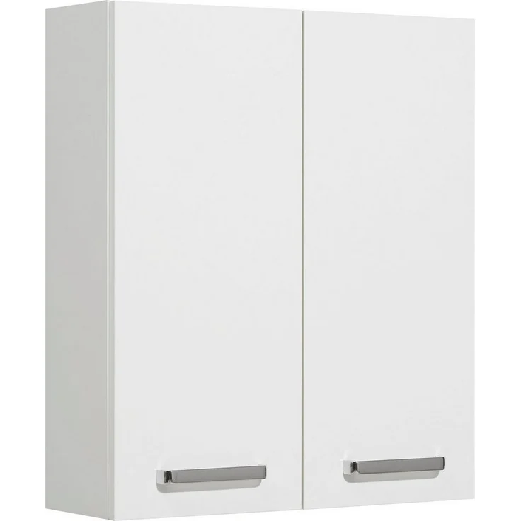 Saphir Hängeschrank Quickset Wand-Badschrank 60 cm breit mit 2 Türen und 2 Einlegeböden Badezimmer-Hängeschrank inkl. Türdämpfer, Griffe in Chrom Glanz – Bild 1