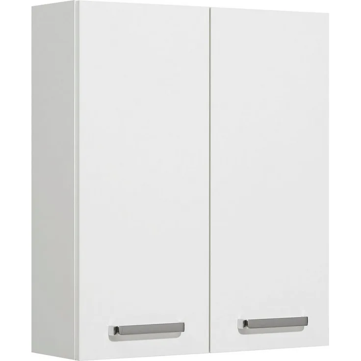 Saphir Hängeschrank Quickset Wand-Badschrank 60 cm breit mit 2 Türen und 2 Einlegeböden Badezimmer-Hängeschrank inkl. Türdämpfer, Griffe in Chrom Glanz