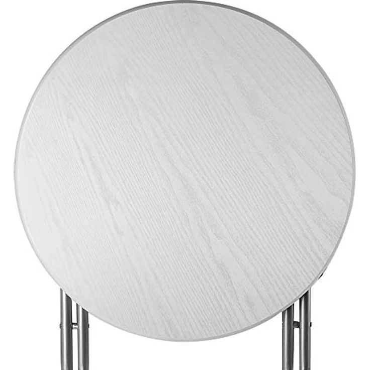 Casaria® Stehtisch 2er Set Klappbar Höhe 110cm Ø 60cm Beistelltisch Klapptisch Bartisch Cocktail Holz Esstisch Rund Hochtisch Garten Gartentisch weiß – Bild 9