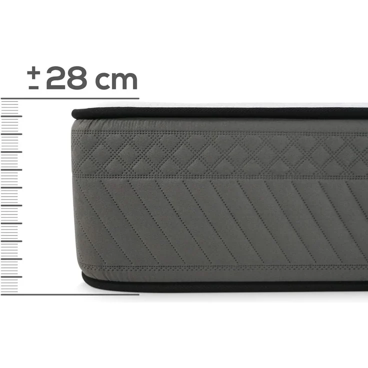 DUÉRMETE ONLINE Mylos Biogel Viskoelastische Matratze, Höhe 28 cm, fest und bequem, milbenabweisend und hypoallergen, thermoregulierend, HR, 90x200 cm – Bild 7