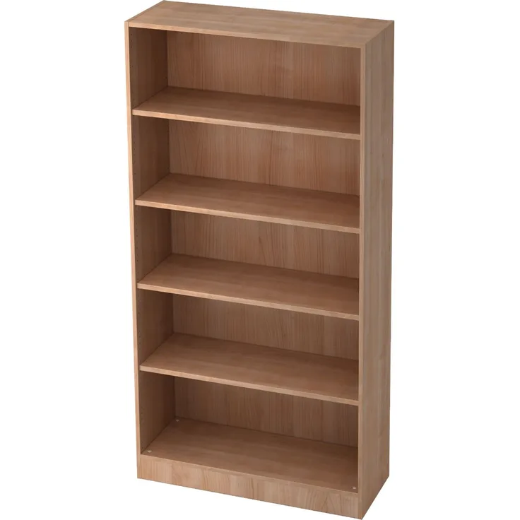 bümö office Regal Nussbaum, Standregal Holz - Aktenregal für Ordner & Bücher, Bücherregal 100 cm breit, 5 OH Regal Wand, Büroregal, Holzregal, Ordnerregal, Buchregal, Wandregal, Büromöbel, 6400-N