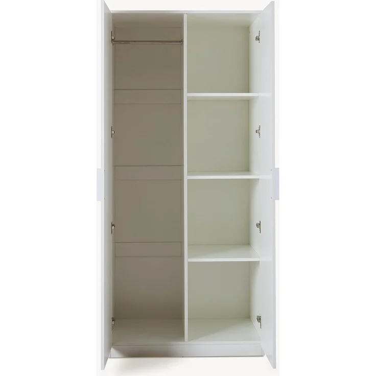 Kleiderschrank Eiselfing 176x80x52 cm 4 Fächer Weiß [en. casa] – Bild 7