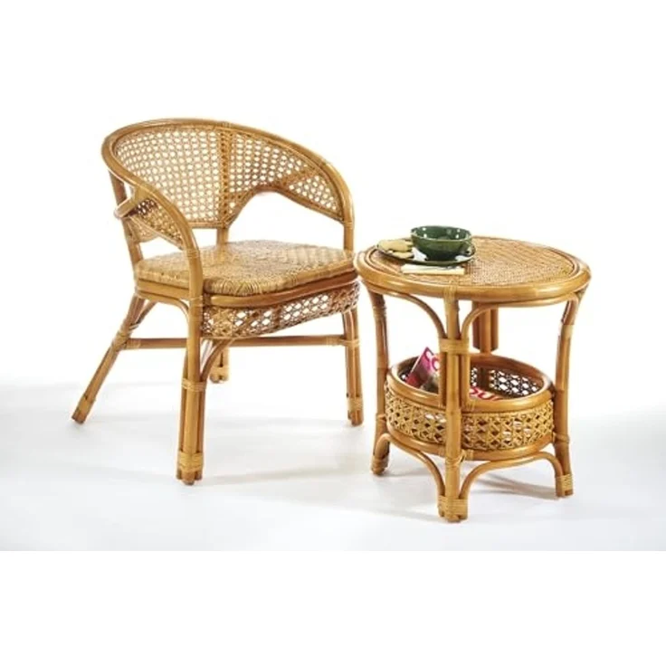 Kobolo Rattanstuhl Stuhl Sessel -NIMES- mit Wiener Geflecht (aus Rattan) – Bild 6