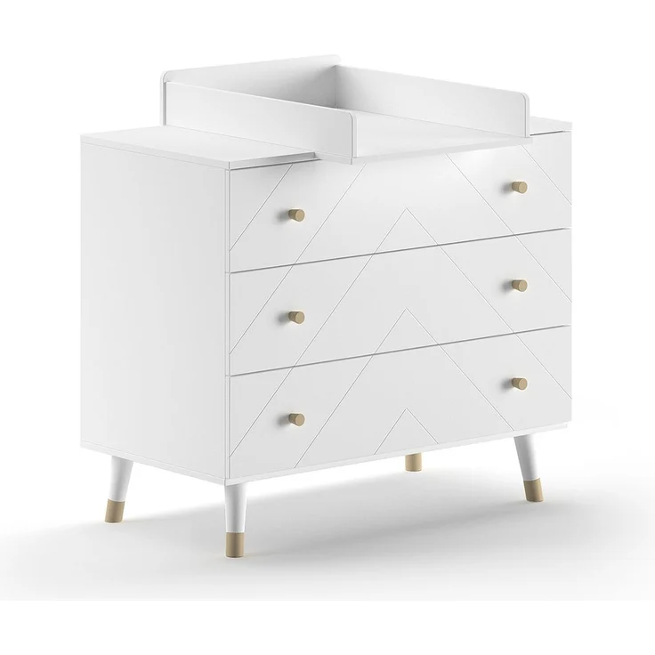 BILLY Babyzimmer-Set, best. aus Kommode und Wickelaufsatz, MDF Satin Weiß lackiert – Bild 5