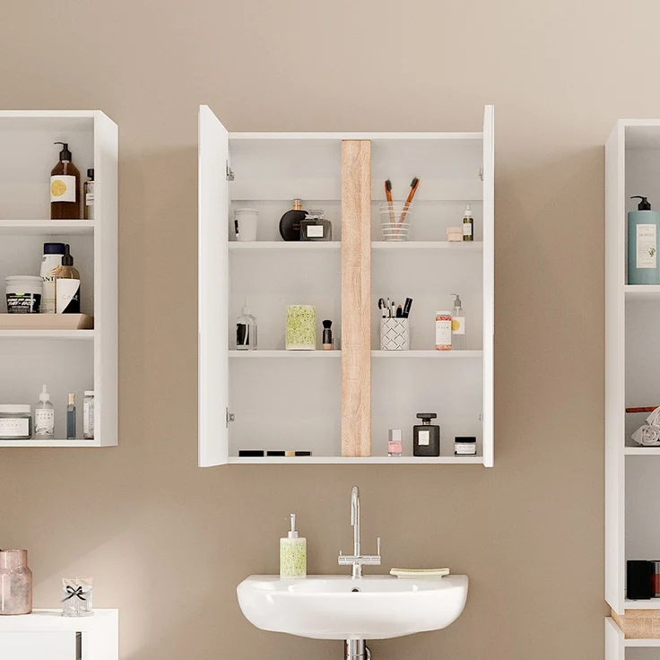 Badspiegelschrank Gloria Weiß 70.4 x 84 cm mit 2 Türen Vicco – Bild 5