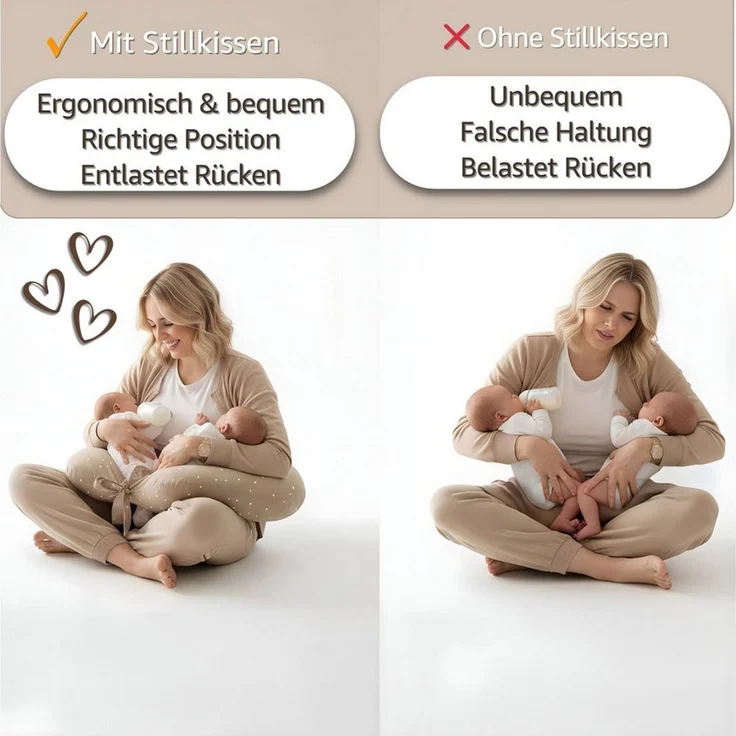 Totsy Baby Stillkissen Breastfeeding Pillow XXL for Twins - Twin Nursing Cushion – Bild 4