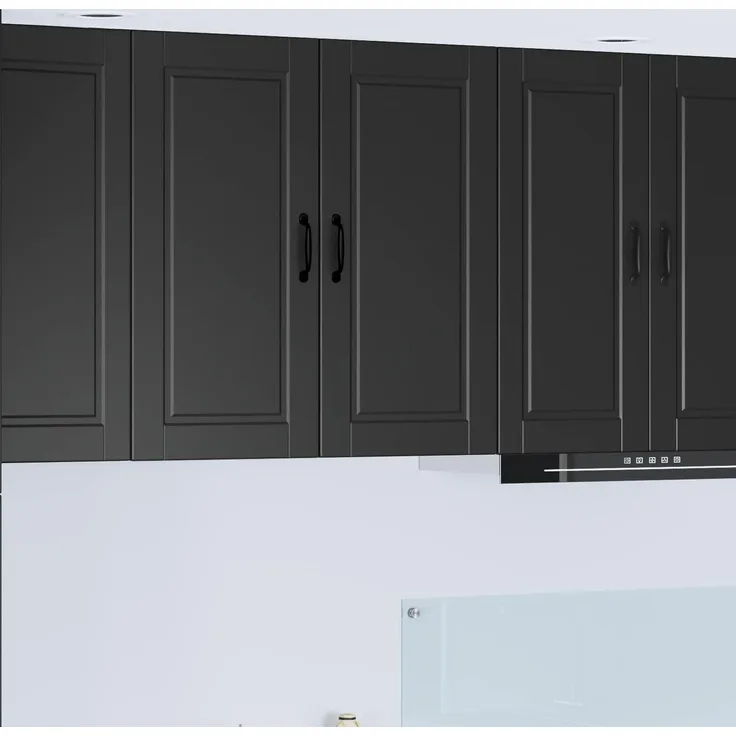 vidaXL Wandschrank PORTO Schwarz 80 x 31 x 80 cm Holzwerkstoff 885406