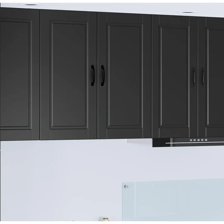 vidaXL Wandschrank PORTO Schwarz 80 x 31 x 80 cm Holzwerkstoff 885406 – Bild 1