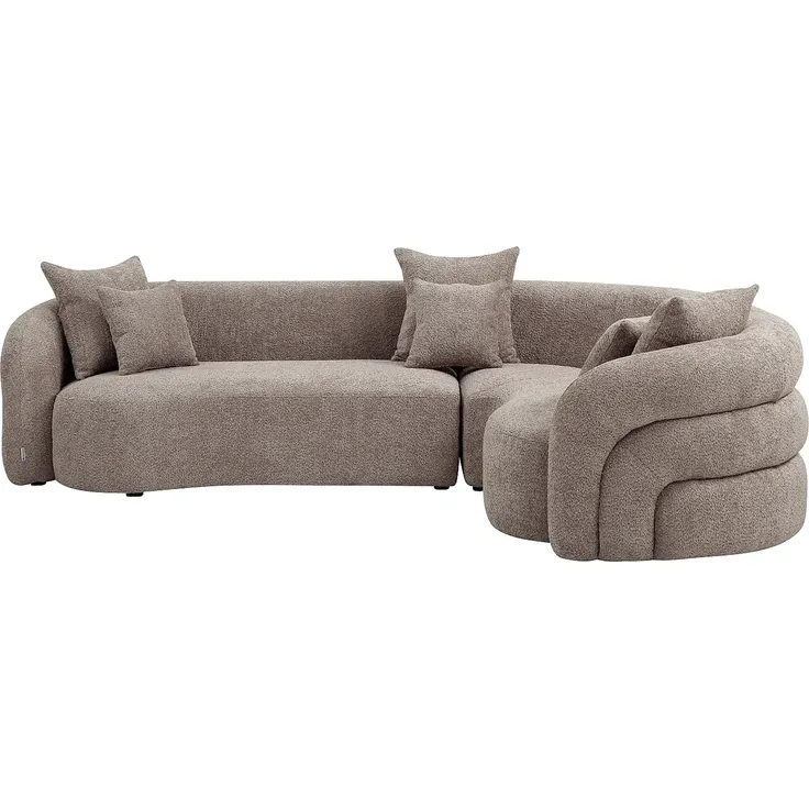 Vente-unique - LAPIOTA Sofa Stoff Schokoladenbraun - B 200 cm x H 73 cm x L 290 cm