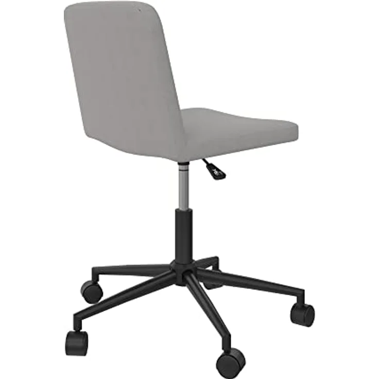DHP Furniture Corey Bürostuhl Grau, höhenverstellbarer Drehstuhl mit Rollen, gepolsterter Arbeitsstuhl ohne Armlehnen, mit Metallgestell, 59 x 56 x 76 cm – Bild 5