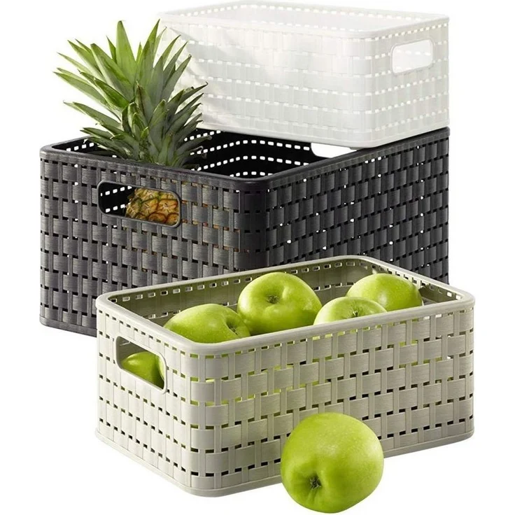 Rotho Korb Country 11 l cappuccino Kunststoffkorb Aufbewahrungskorb Körbchen – Bild 3