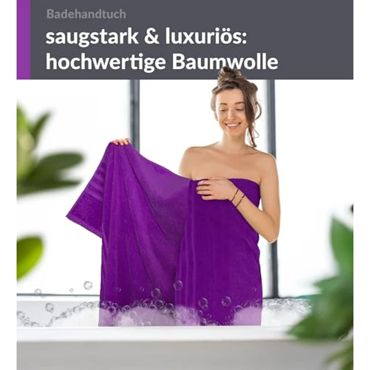 Lashuma Badetuch - XXL Handtuch London, Frottee (1-St), großes Badehandtuch - Duschtuch 100x150 cm für Damen & Herren – Bild 5