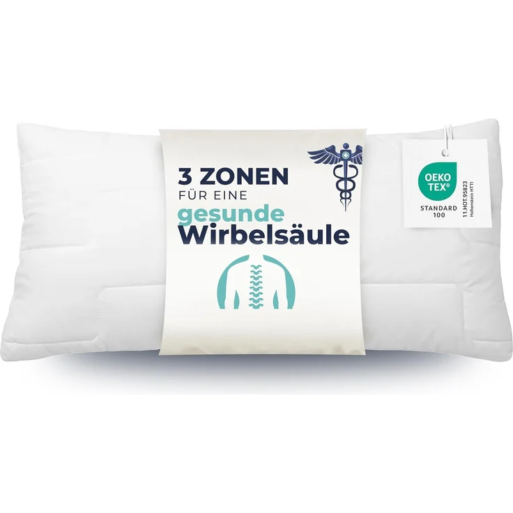 ZOLLNER Kopfkissen, Füllung: 100% Polyurethan-Luftzellenstäbchen, Rückenschläfer, Seitenschläfer, Bauchschläfer, 40 x 80 cm, 100% Polyester, vom Hotelwäschespezialisten