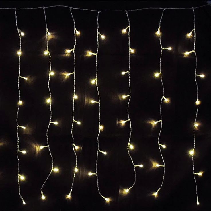160er LED Lichtervorhang Lichterkette Außen Innen Weihnachtslicht warmweiß – Bild 1