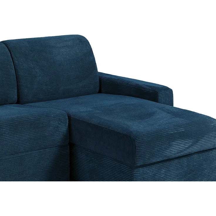 Vente-unique - CALITO Sofa SamtStoff Blau - B 223 cm152 cm x H 85 cm x L 278 cm – Bild 5