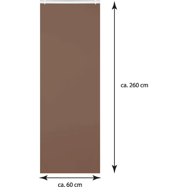 Bestlivings Flächenvorhang Elena (B x H) 60 x 260 cm inkl. Zubehör Dunkelbraun, transparenter einfarbiger Schiebevorhang, in vielen Farben – Bild 6