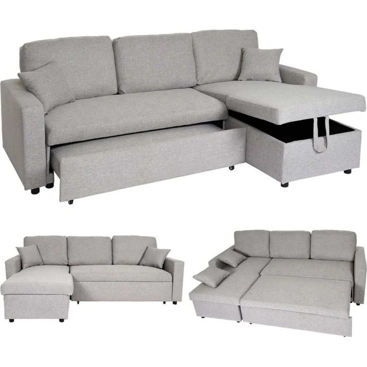 MCW Ecksofa MCW-L17, 3-Sitzer in L-Form, Mit 2 Rückenkissen, Max. Belastbarkeit: 360 kg – Bild 2