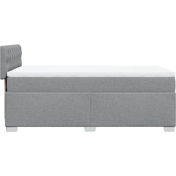 vidaXL Boxspringbett mit Matratze Hellgrau 100x200 cm Stoff 3285806 – Bild 5