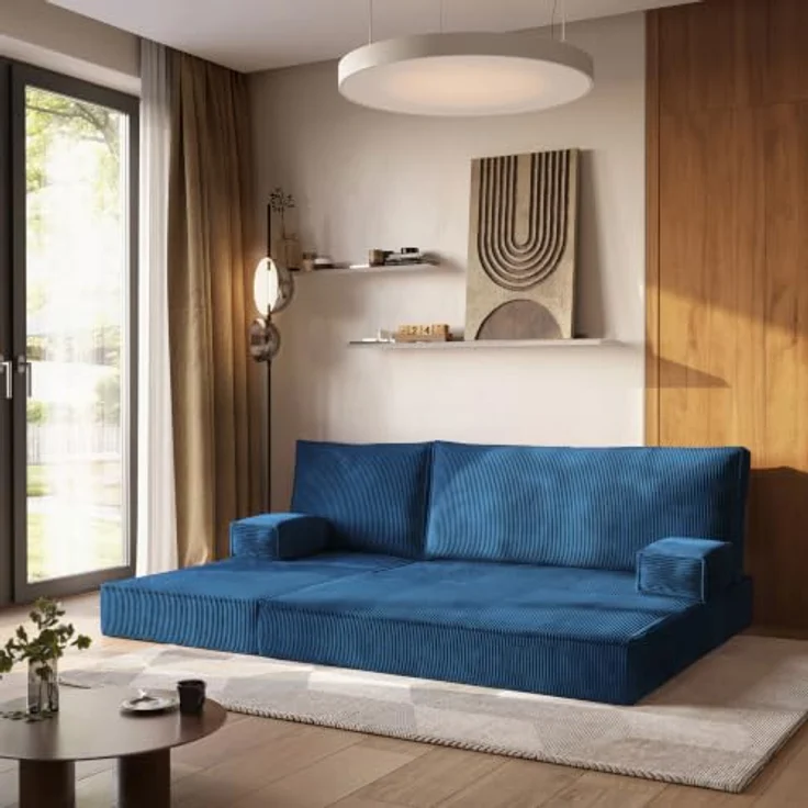 Masseno Ecksofa NOTIA, modulares Boneless Sofa mit Schlaffunktion, Kordstoff Bezug in POSO 05, 3 Sitzflächen, Relaxfunktion – Bild 4