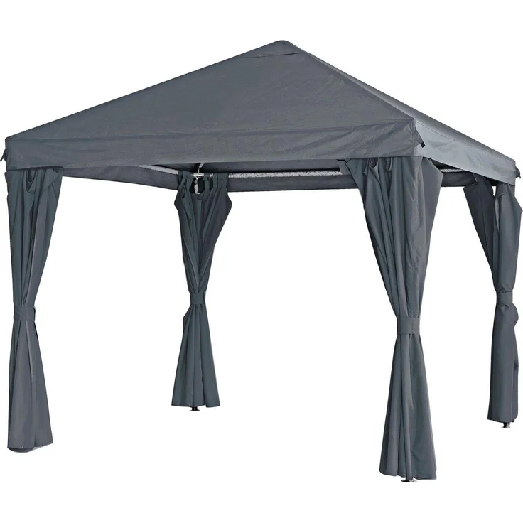 Lesli Living Pavillon "Yasumi" Grey, großzügiger Pavillon 300x300 cm mit pulverbeschichtetem Stahlgestänge und wasserabweisendem Dach