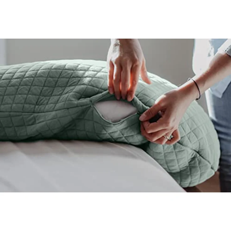 Red Castle -Schwangerschafts- und Stillkissen - Mutterschaftskissen - Multifunktional - Ideal zum Schlafen und Stillen - Optimale Unterstützung und Komfort-Baumwolle-Big Flopsy - 170 cm - Salbeigrün – Bild 7