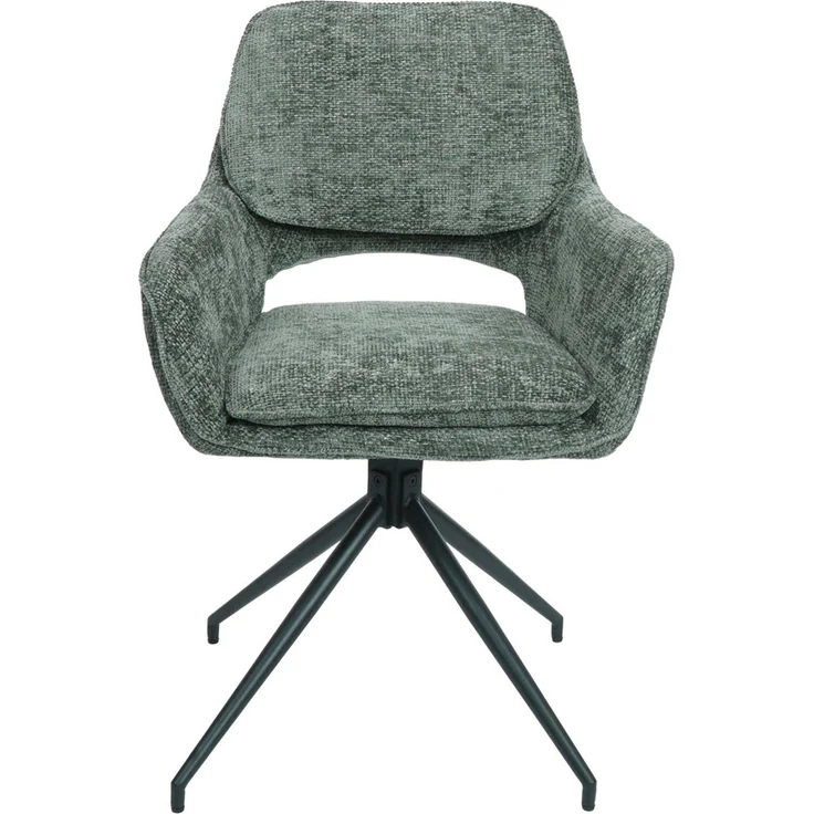 2er-Set Esszimmerstuhl HWC-N74, Küchenstuhl, drehbar Auto-Return, Stoff Chenille (490g/m²) Öko-Tex ~ grün – Bild 7