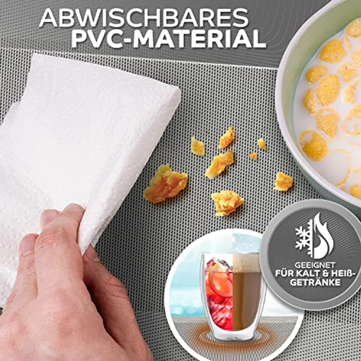 Loco Bird Platzset rechteckig aus PVC, (Tischset Abwischbar PVC-Untersetzer, 6-St, Waschbare Tischuntersetzer Platzdeckchen), Untersetzer PVC-Matte – Bild 7