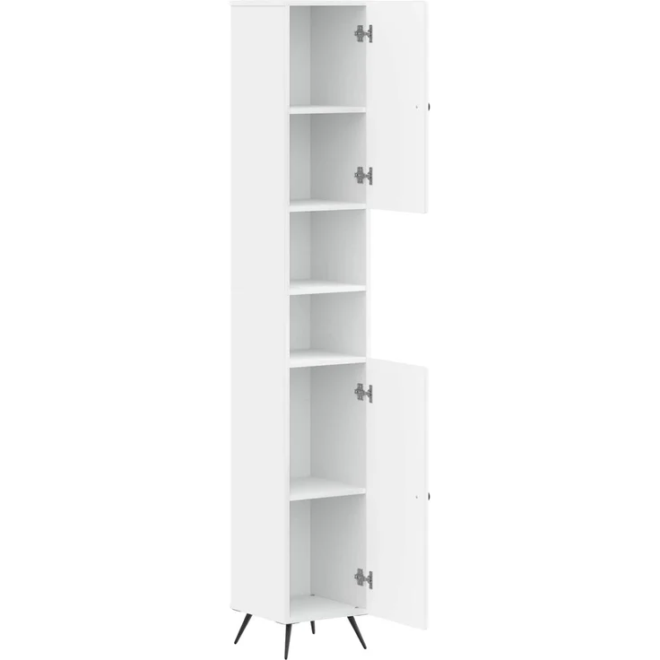 vidaXL Badezimmerschrank mit offenem Regal BREDA Weiß 30 x 31 x 190 cm 897475 – Bild 2